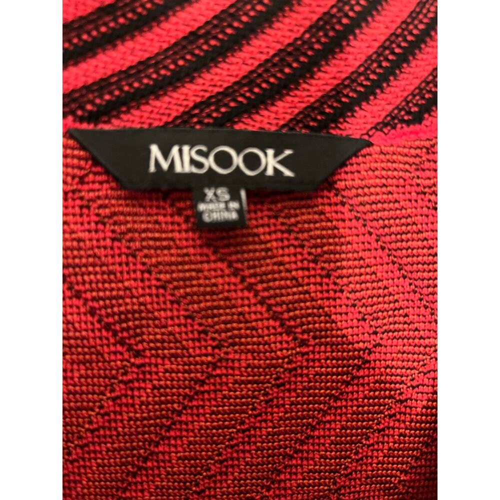 Misook Multicolor Knit Geometric Pattern Cardigan… - image 3